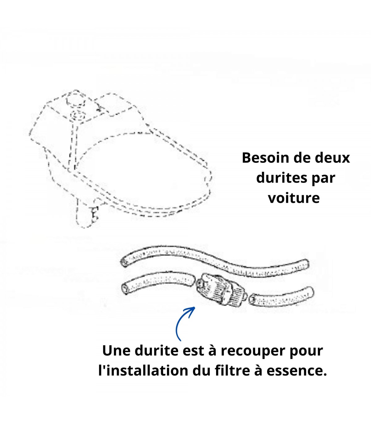 Durite d'essence de départ ou de retour réservoir Ø 6x12mm - A310 V6 - 2