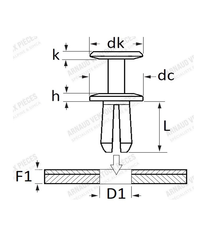 Plastic clip - Ref 7703072236 - 2