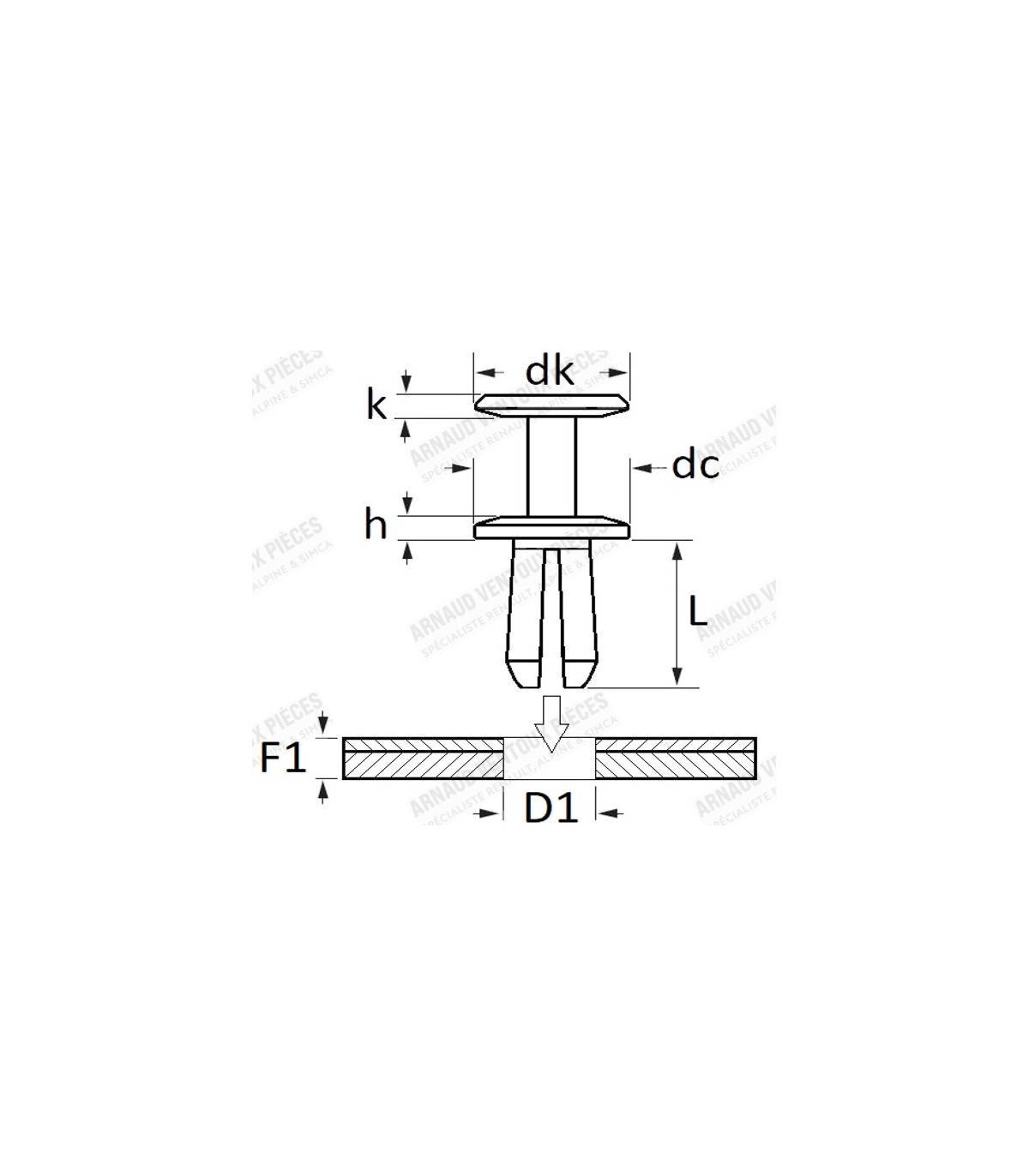 Plastic clip - Ref 7703072236 - 2