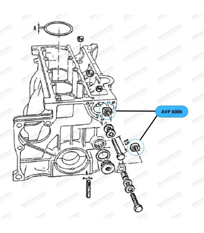 Écrou prisonnier (Anti-rotation) pour fixation de boîte de vitesse sur bloc moteur - Moteur 1600cm³ - Réf 7700525518 - 3