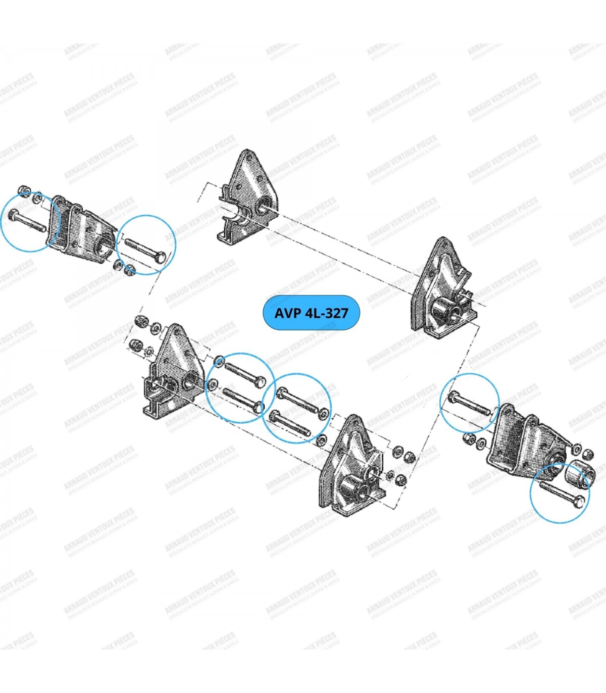 Rear arm inner and outer support mounting screws (housing) on ​​chassis - 3