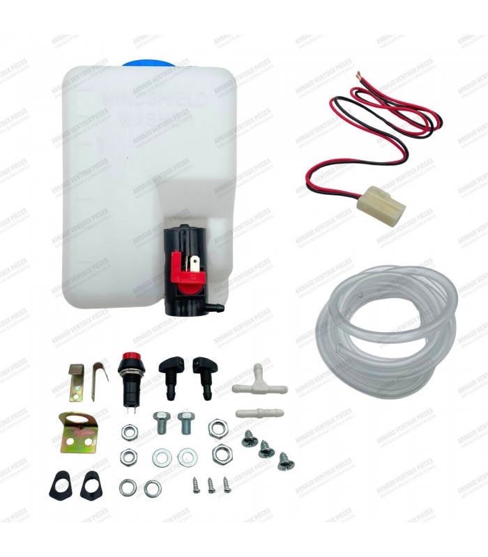 Complete windshield washer fluid reservoir kit - With 12V electric pump - Adaptable - 1
