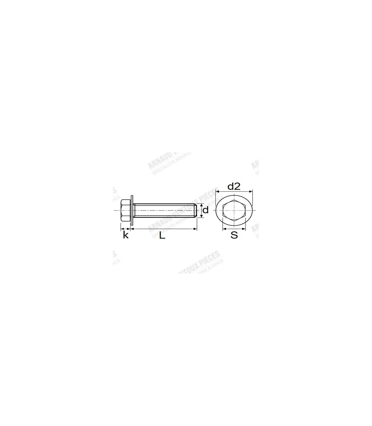 Vis de carrosserie avec rondelle libre - Ø M6x100x20mm (Couleur zinc blanc) - 3