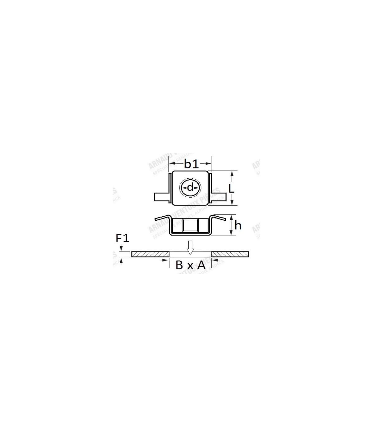 Ecrou cage métal M6x100 - 3