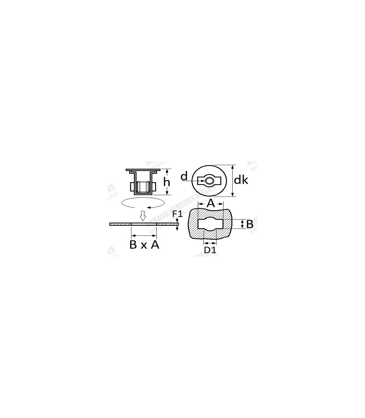 Ecrou cage M5x0,80 - Réf 7703044008 / 7703044171 - 4