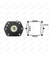 Membrane de pompe de reprise (Grand modèle x6 trous embout plat) - Carburateur Solex 35PHH - R2 / 1200S / CG