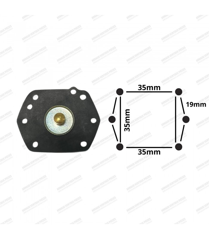 Membrane de pompe de reprise (Grand modèle x6 trous embout plat) - Carburateur Solex 35PHH - R2 / 1200S / CG