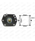 Membrane de pompe de reprise (Grand modèle x6 trous embout pointu) - Carburateur Solex 35PHH - R2 / 1200S / CG