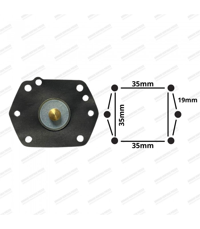 Membrane de pompe de reprise (Grand modèle x6 trous embout pointu) - Carburateur Solex 35PHH - R2 / 1200S / CG