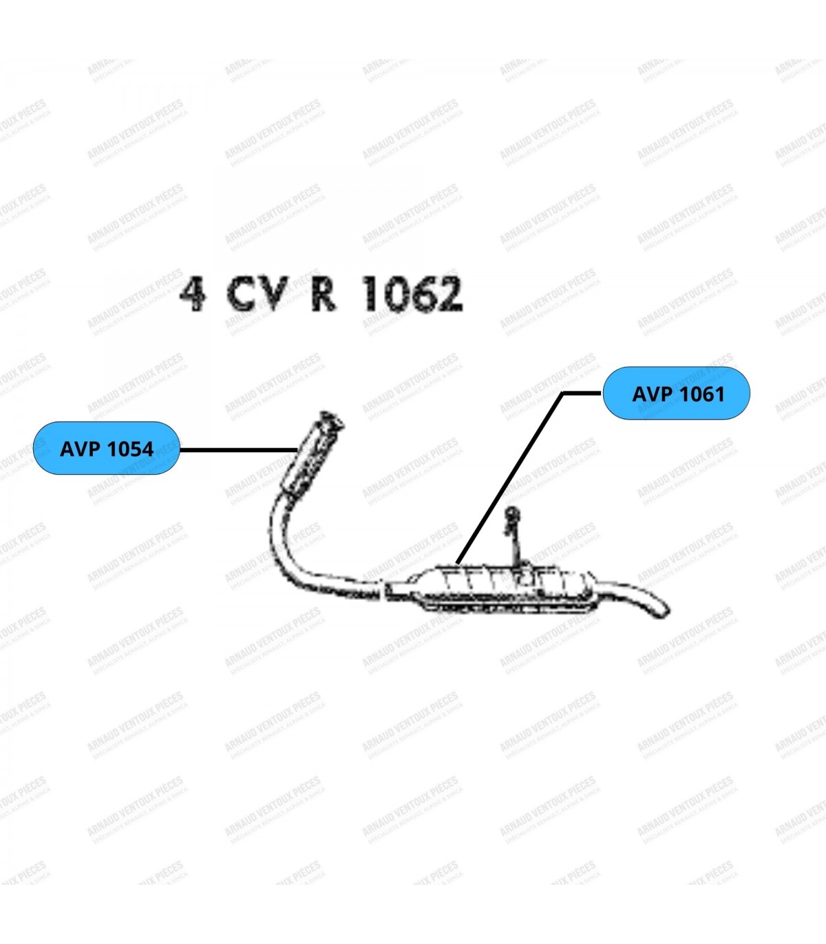 Manifold exit exhaust pipe - 2nd model (from 1955 to 1961) - 2