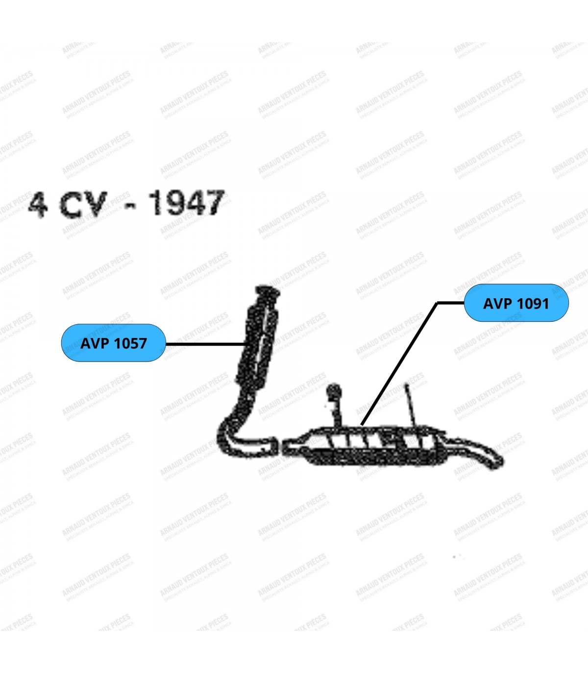 Exhaust manifold exit pipe - 1st and 2nd model (from 1947 to 1955) - 4