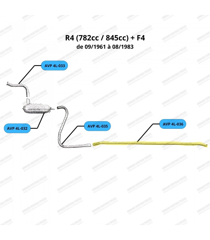 Tube arrière d'échappement - R4 / 4L / RODEO - 2