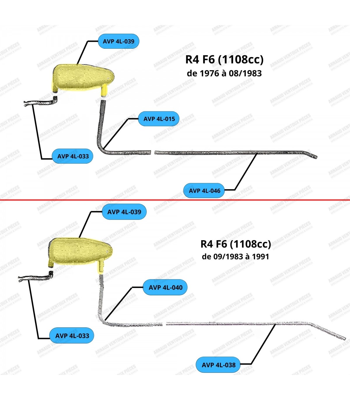 Exhaust silencer - R4 / 4L - Ø40 / Ø35mm - Ref 7700578691 - 3