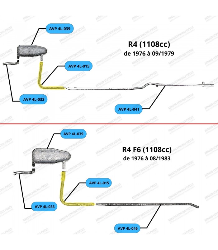 Tube d'échappement intermédiaire - R4 / 4L - Réf 7700581798 - 2