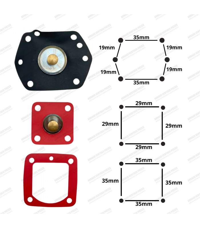 Gasket kit for 2 carburetors - Solex 35 PHH - Simca R2 / 1200S / CG - 2