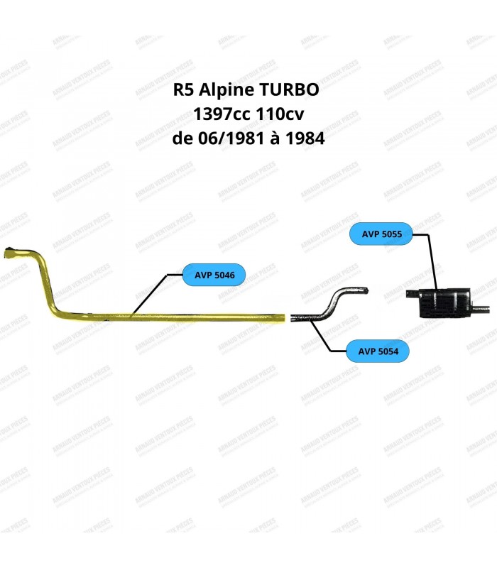 Exhaust manifold outlet pipe - R5 Alpine Turbo - Ø52mm - Ref 6001001267 - 2