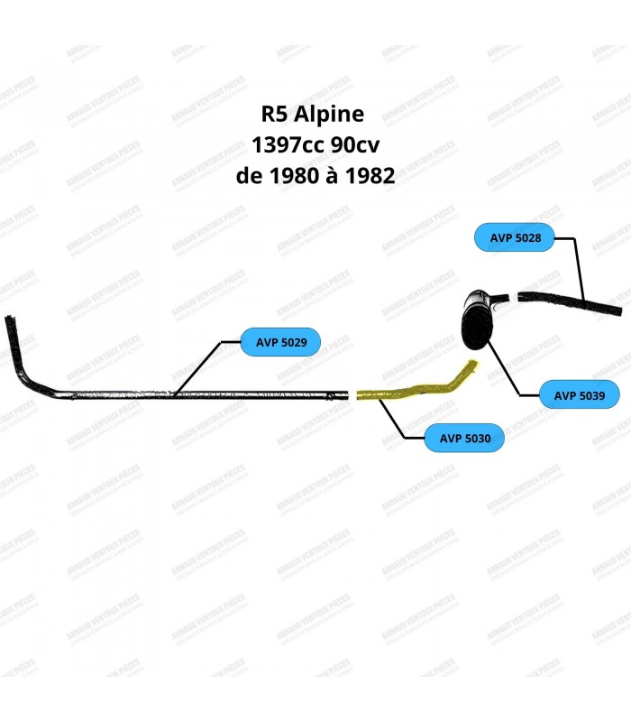 Intermediate exhaust pipe - R5 Alpine - Ø45mm - Ref 6001000031 - 2