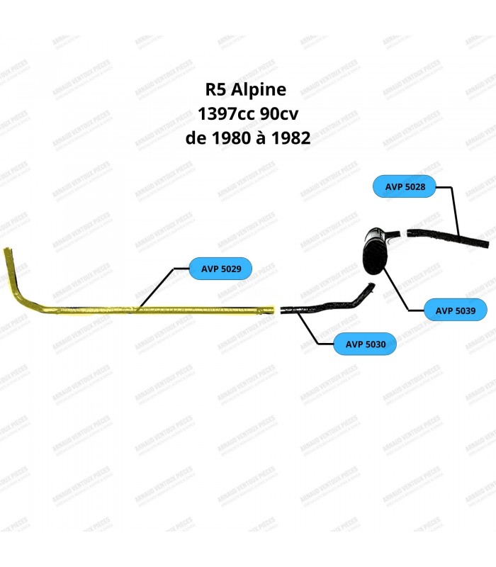 Front exhaust pipe - R5 Alpine - Ø45mm - Ref 6001000030 - 2
