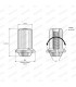 Ecrou de roue en acier chromé à porté plate pour jante tôle - Cône à 60° - M12x125 - 2