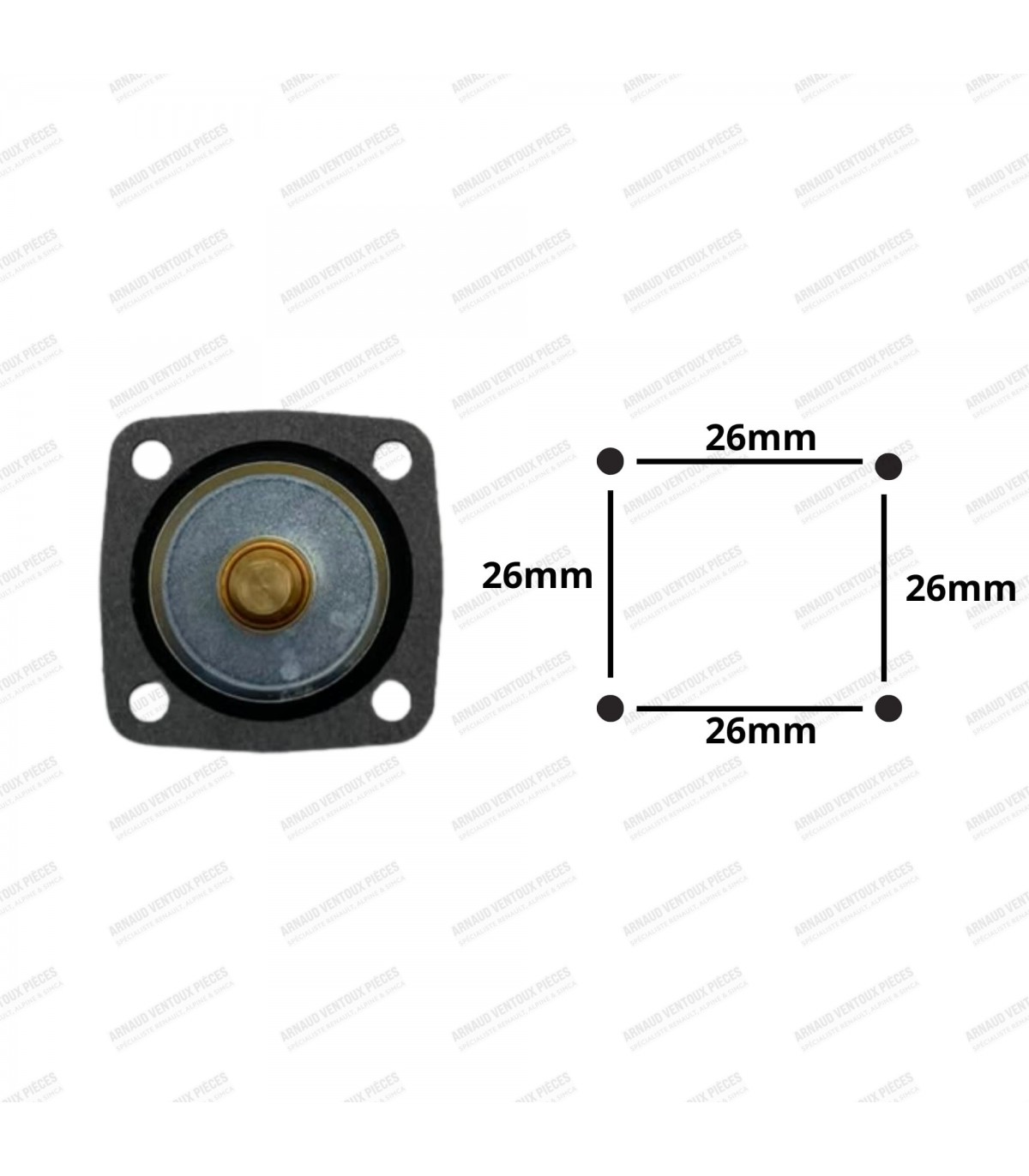 Accelerator pump diaphragm - Weber 32 DIR / DAR / DARA - R5 Alpine Turbo (122B) / R12.TS / R16 / A310.4 - 2