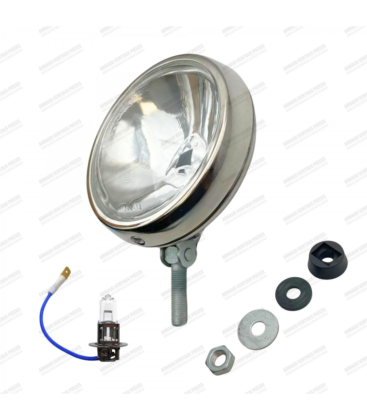 Phare de longue portée additionnelle avec boîtier inox Ø 122mm  (Ampoule H3 - 12V) - 1