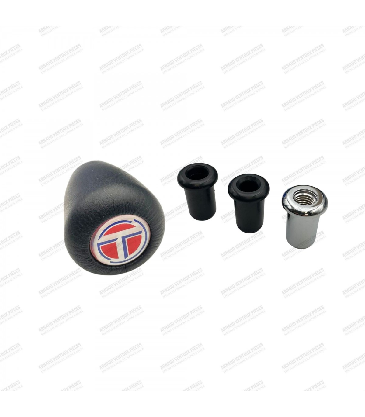 Leather gear knob with "Talbot" badge (Blue/Red and Silver) - Simca/Talbot - 1