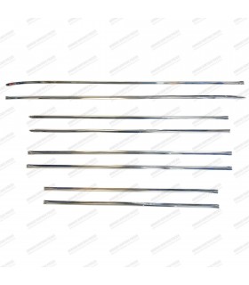 Set of 8 polished stainless steel exterior side moldings - Dauphine and Ondine (2nd model - Wide molding) - 1