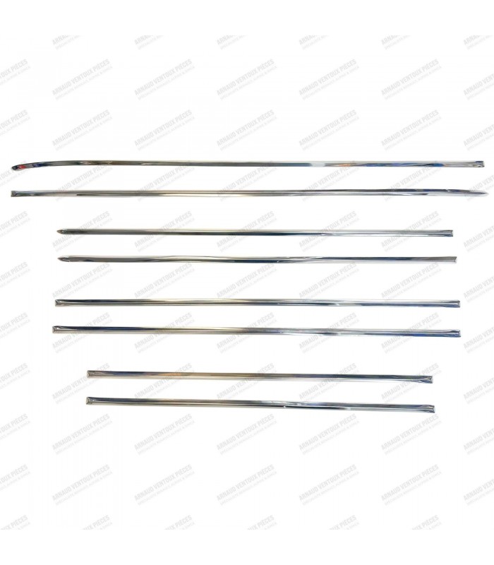 Kit de x8 baguettes latérales extérieures en inox poli - Dauphine et Ondine (2e modèle - Baguette large) - 1