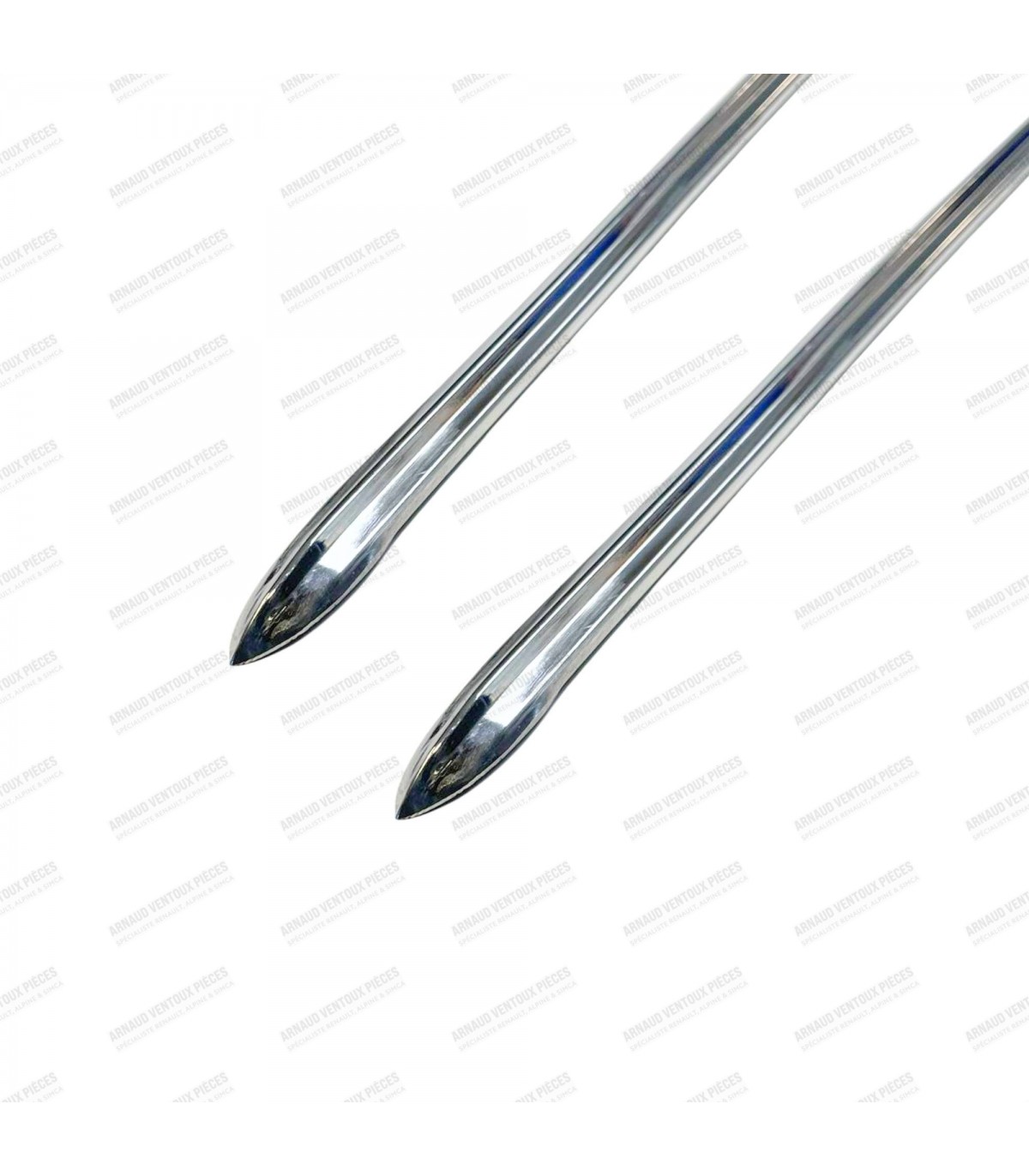 Set of 8 polished stainless steel exterior side moldings - Dauphine (1st model - Thin molding) - 3