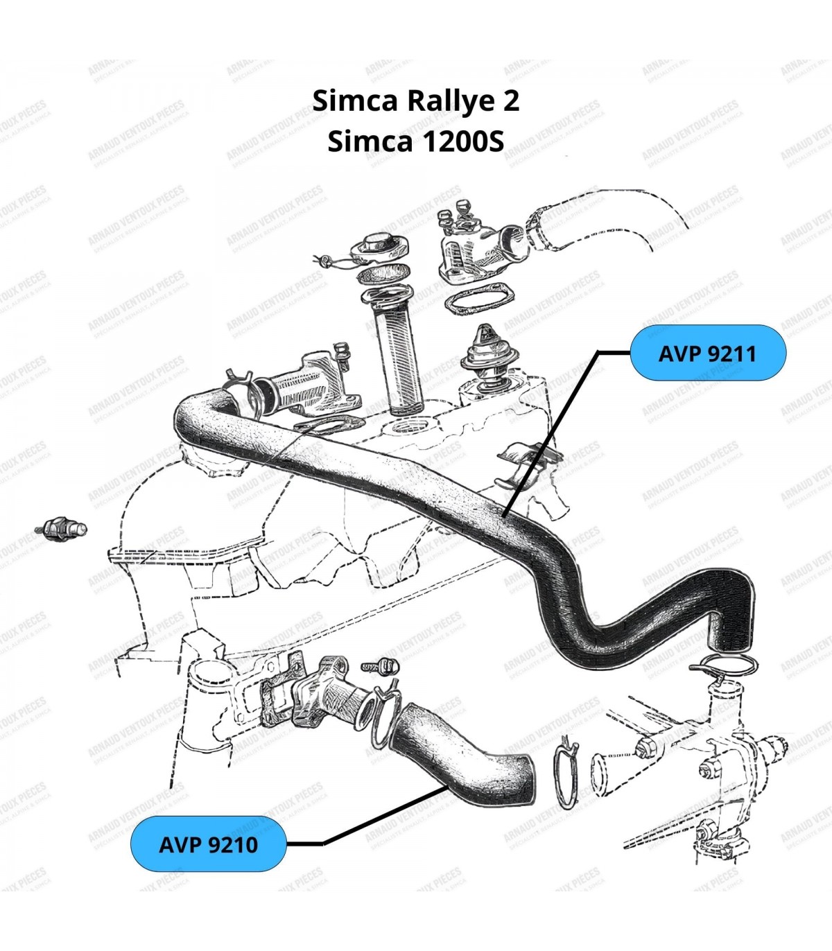 Water pump hose: water pump / timing cover - 1000 / 1000.LS / 1000R / R1 / R2 / R3 / 1200S / CG - ref 29963U