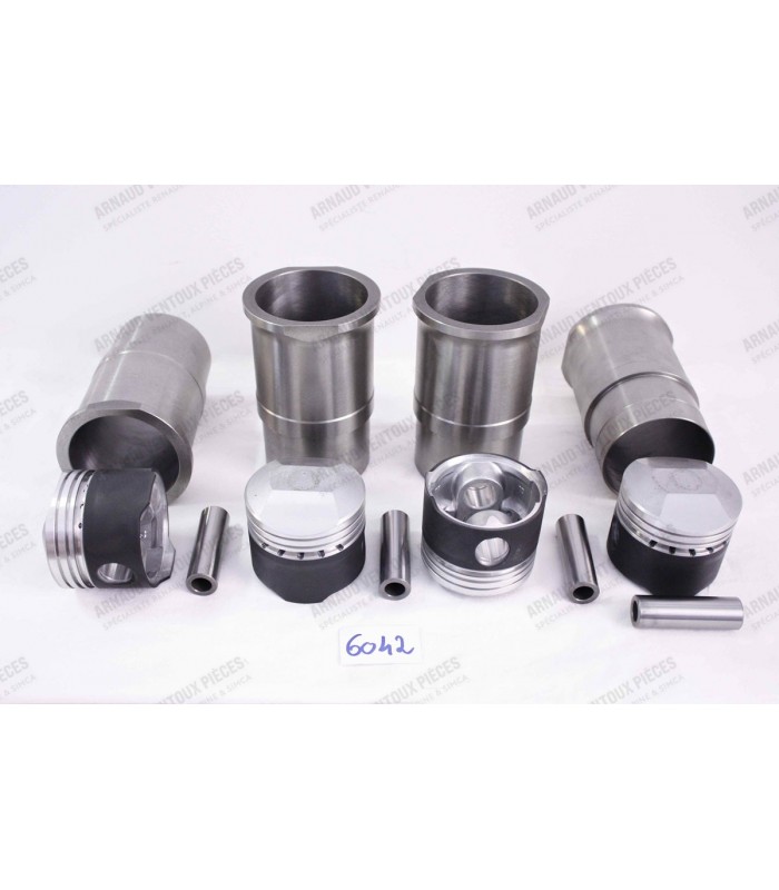 Set of 4 liners and pistons Ø 77.8mm with segments and pins - 1596cc (807 engine) - 1