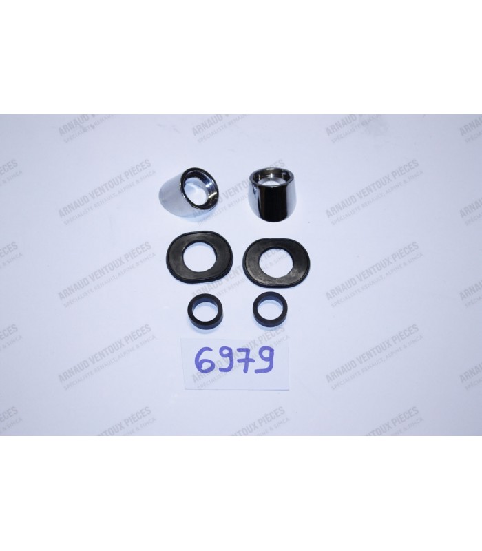 Kit of 2 chrome-plated brass wiper shaft trims with base seals and shaft seals - 1