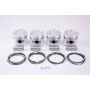 Set of original forged pistons Ø76.7mm with segments and pins - R1 / R2 / R3 - 1