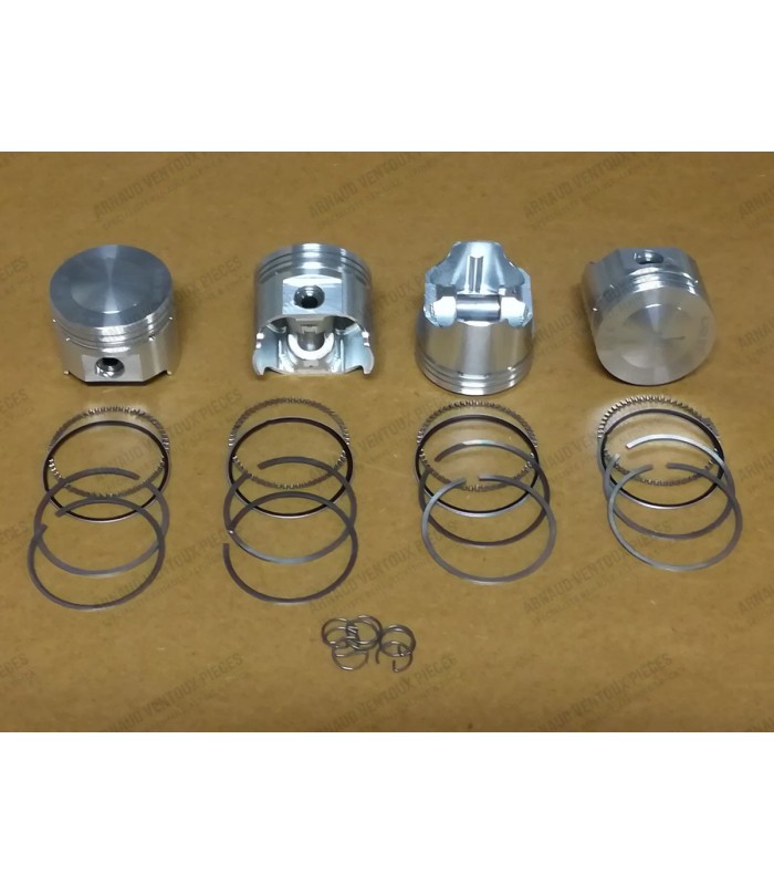 Jeu de 4 pistons forgés avec segments et axes (Ø14mm) - Ø 60mm - R1093 (904cc) - 1