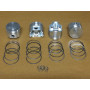 Set of 4 forged pistons with rings and pins (Ø14mm) - Ø 60mm - R1093 (904cc) - 1