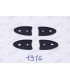 Set of 4 rubber seals under rear bonnet hinge - 1