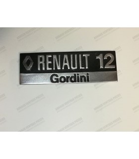 plaquette Renault 12 Gordini capot arrière - 1