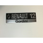 plaquette Renault 12 Gordini capot arrière - 1
