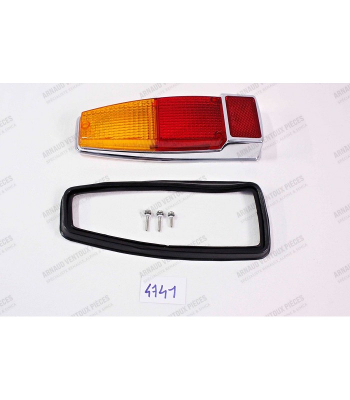 Chrome "rear right" light lens with gasket and screws - 1