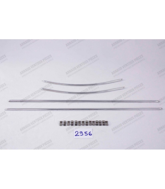 Set of 4 aluminum rear wing moldings with clips - 1