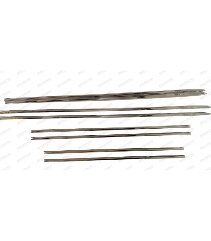 Kit of 8 polished stainless steel door and wing side moldings - R8 - 1