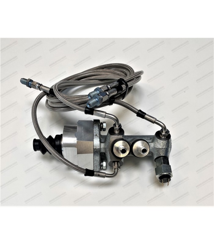 Maître cylindre double circuit avec cale adaptation et 3 flexibles - type Renault Kangoo - 1