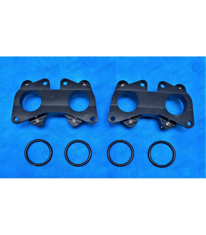 Pair of aluminum flanges for Weber 40 DCOM and Solex carburetors - Peugeot 205 Rallye / AX Sport - 2