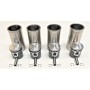 Set of 4 pistons and 4 liners Ø 65mm with segments and pin (Ø18x57x11mm) - 956cc engine (Type C1C-08) - R4 / R5TL - 1