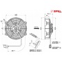"SPAL" round fan for 12V cooling radiator - Ø 150mm / Flow rate 610m3/h (suction) - 2