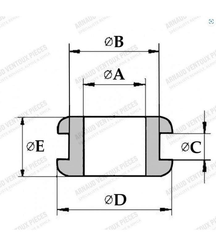 Grommet - A8 x B17 x C1 x D25 x E9 - 3