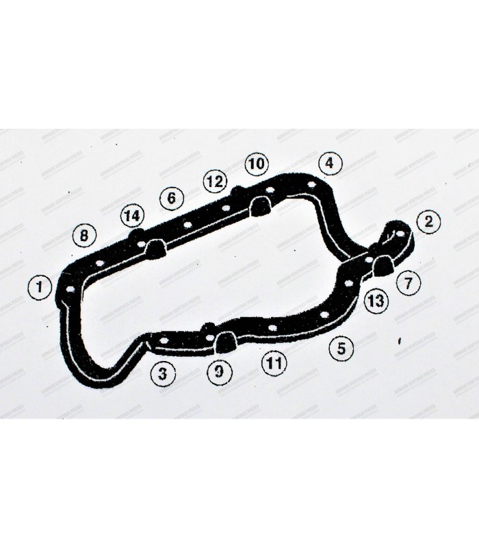 One-piece oil sump gasket - Cléon engine (Large bearing) - 2