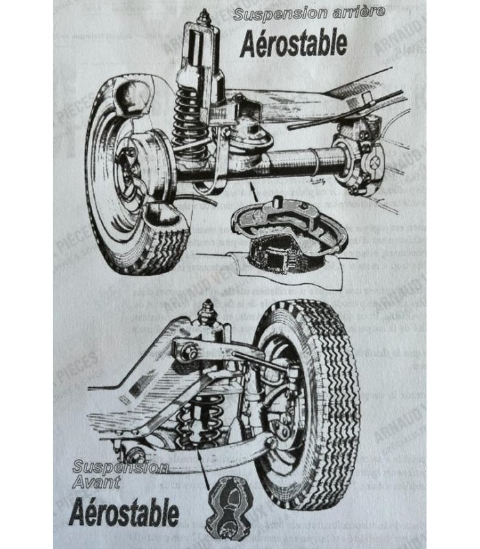 Pair of "aerostable suspension" front shock absorbers - Dauphine and Ondine from 1956 to 01/1967 (Dauphine Gordini included) - 2