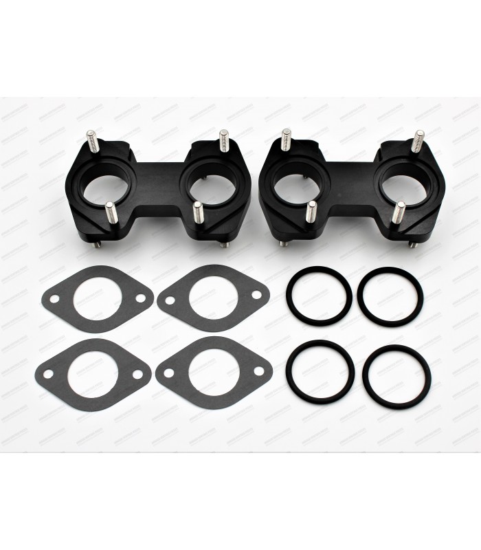 Pair of aluminum flanges for Weber 40 DCOE carburetor - 1