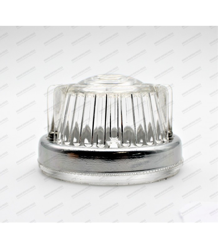 Round front indicator lens with flat face